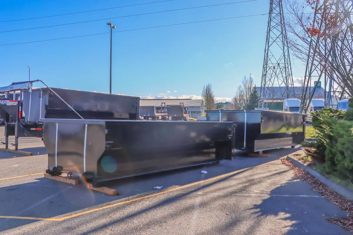 Roll-off dumpster ready for waste disposal at job site for Residential Dumpster Rental in Howard